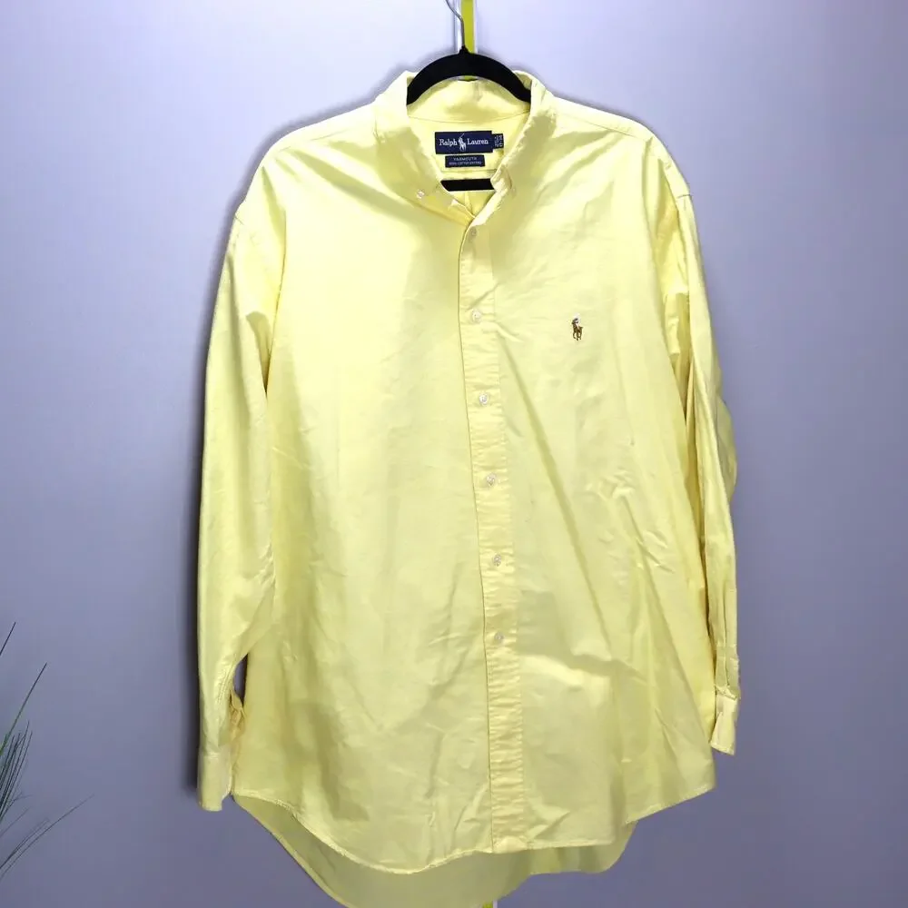 Ralph Lauren Yarmouth Yellow Oxford Button-Down‎ Shirt 17-34